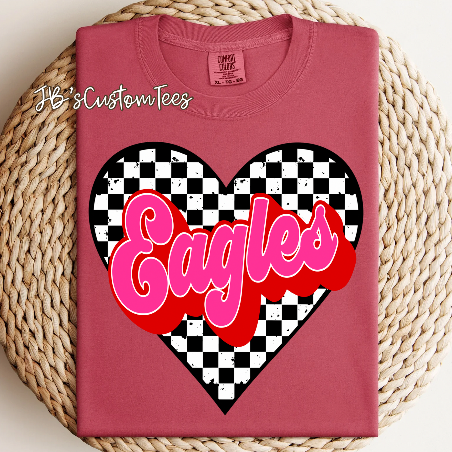 Eagles Valentine Checkered Heart