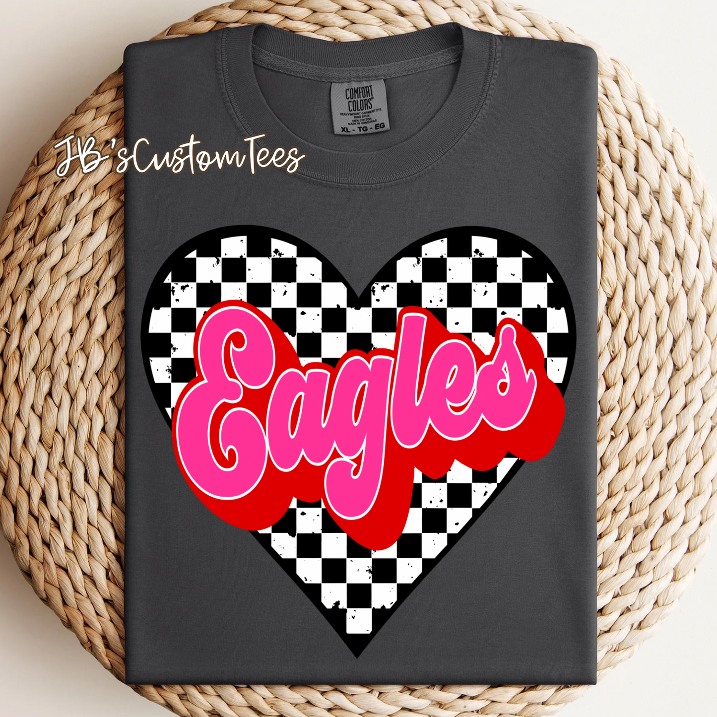 Eagles Valentine Checkered Heart