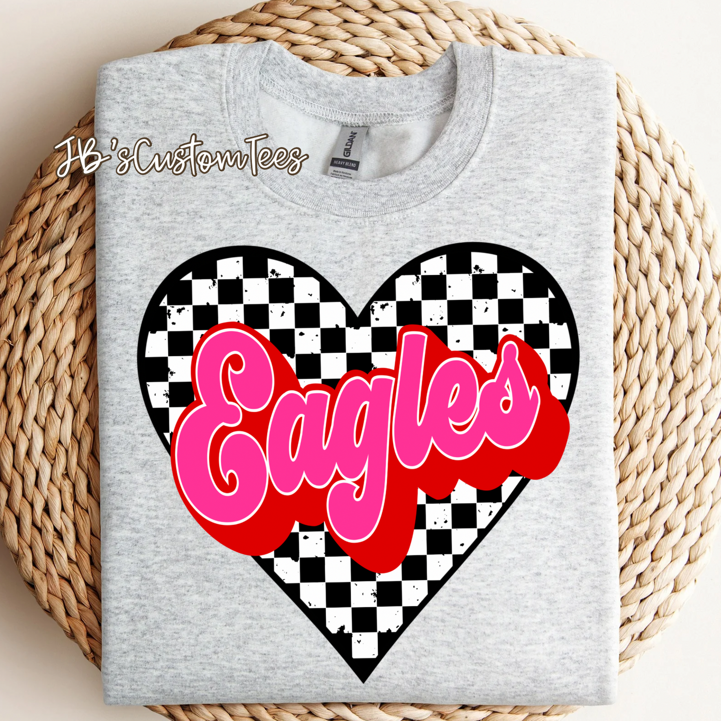 Eagles Valentine Checkered Heart