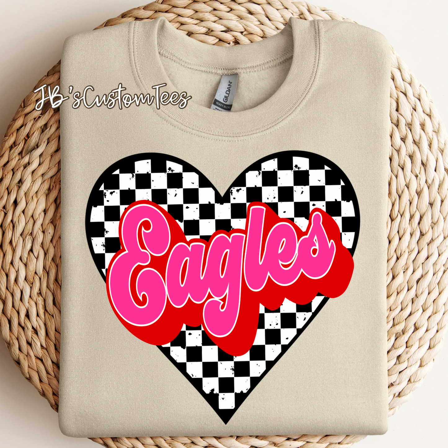 Eagles Valentine Checkered Heart