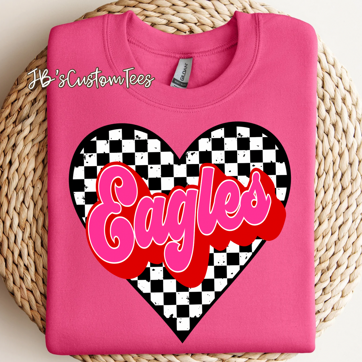 Eagles Valentine Checkered Heart