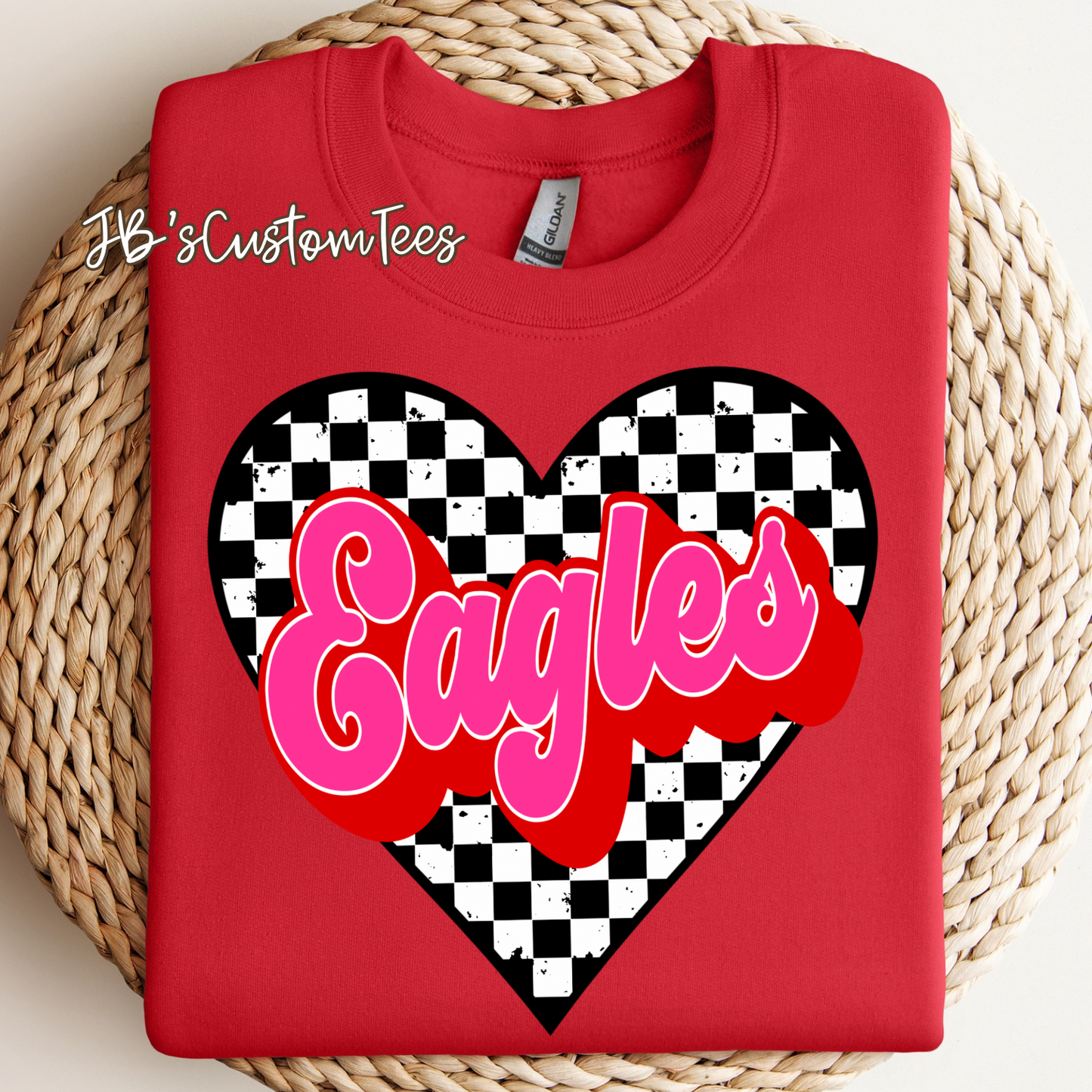Eagles Valentine Checkered Heart