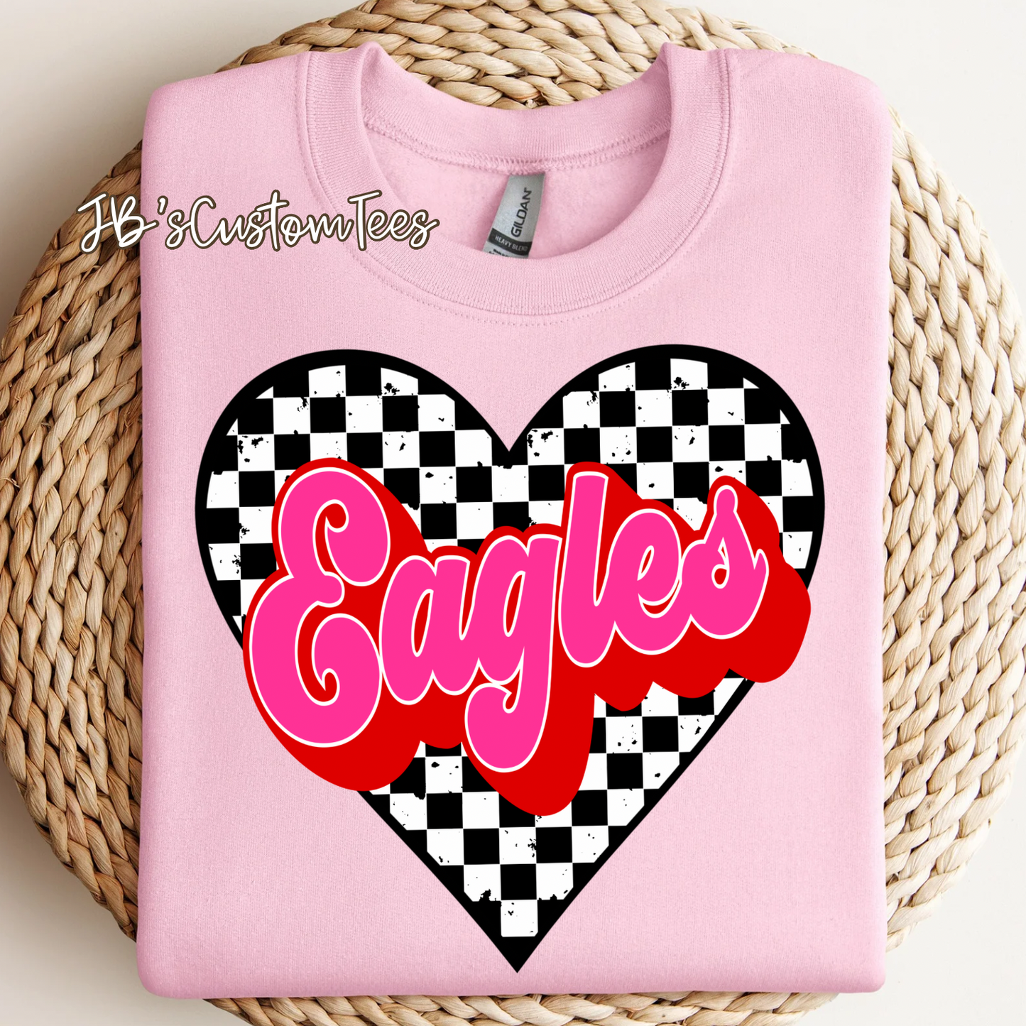 Eagles Valentine Checkered Heart
