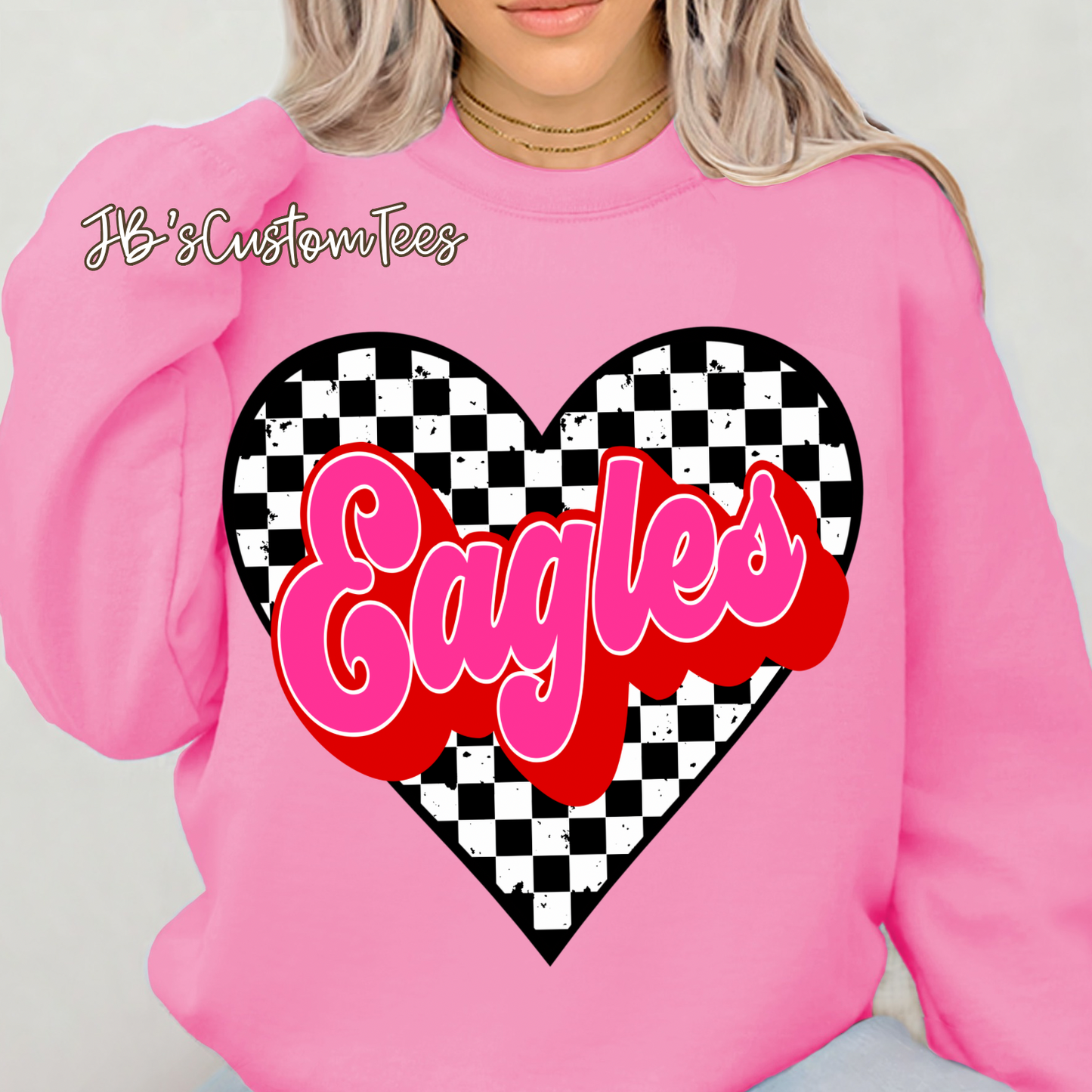 Eagles Valentine Checkered Heart