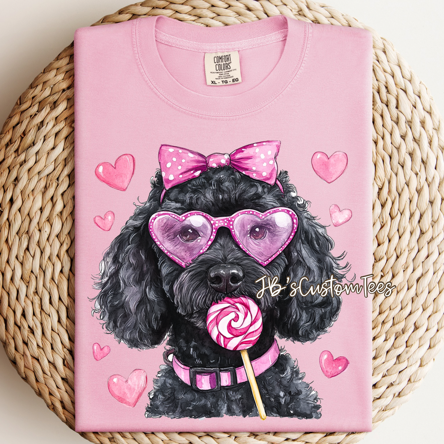 Valentine Black Doodle Comfort Colors Tee