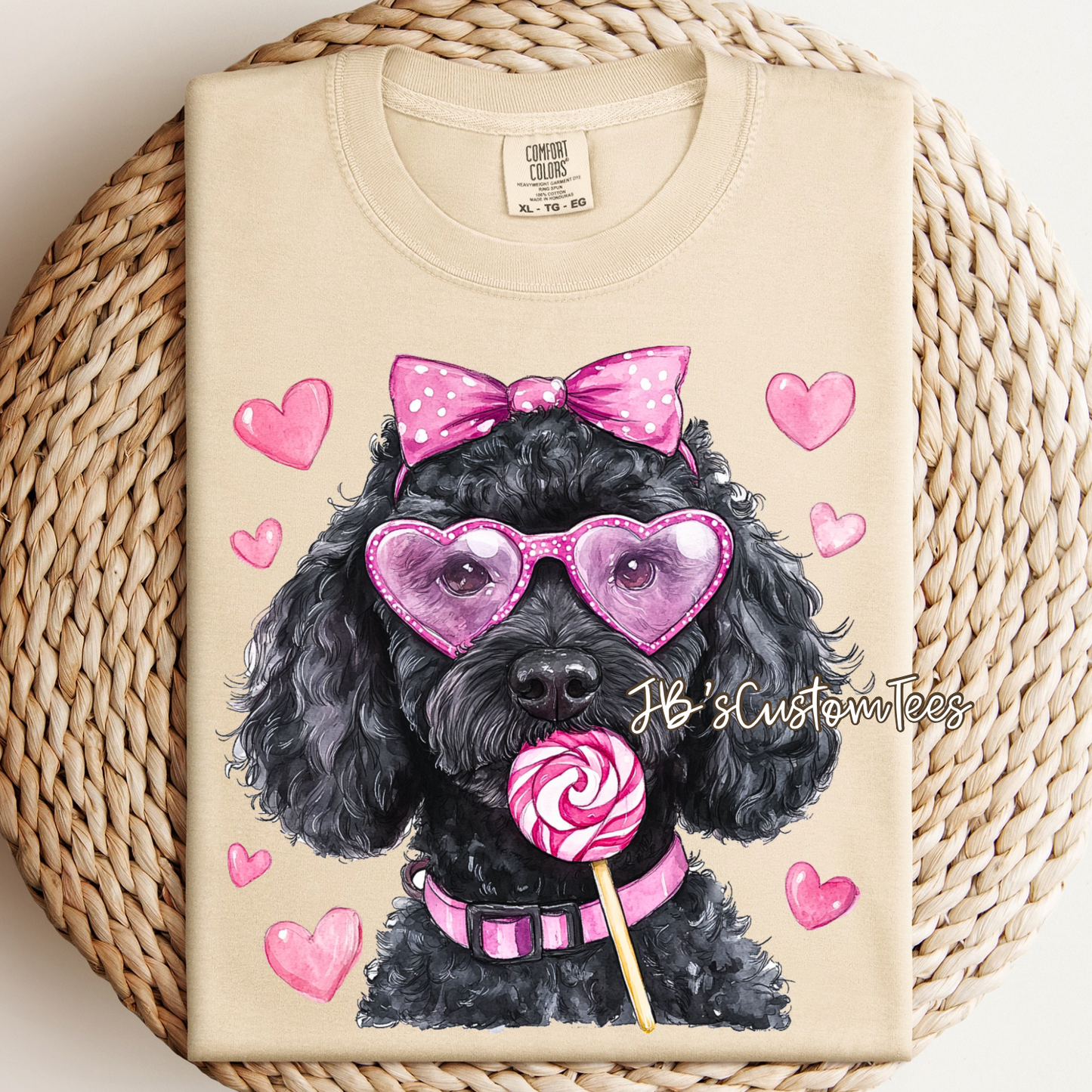 Valentine Black Doodle Comfort Colors Tee