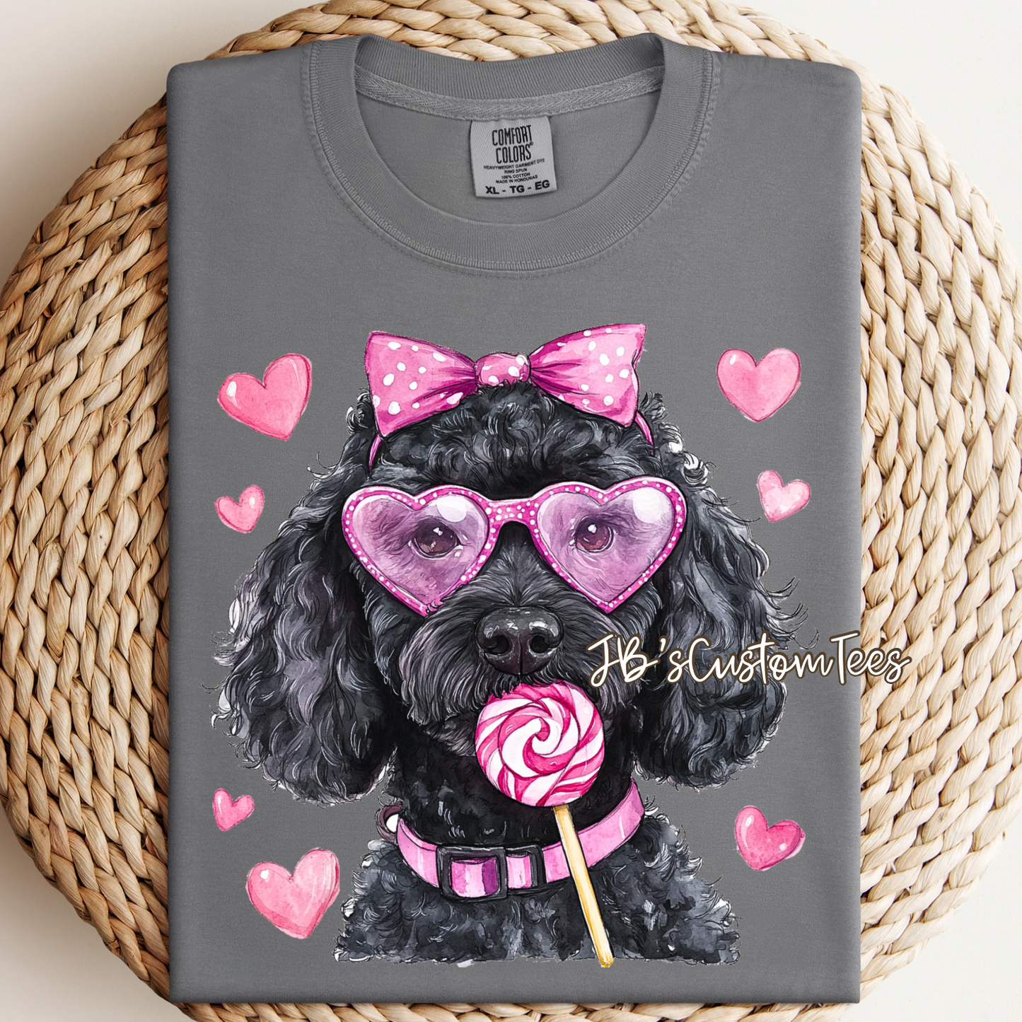 Valentine Black Doodle Comfort Colors Tee