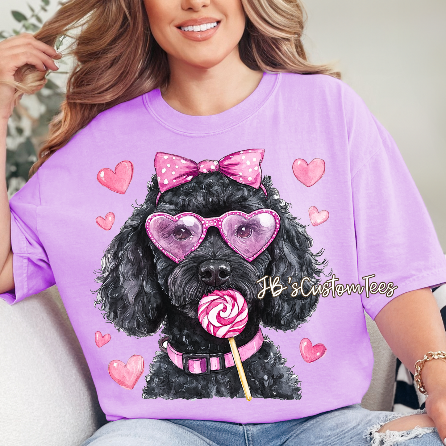 Valentine Black Doodle Comfort Colors Tee