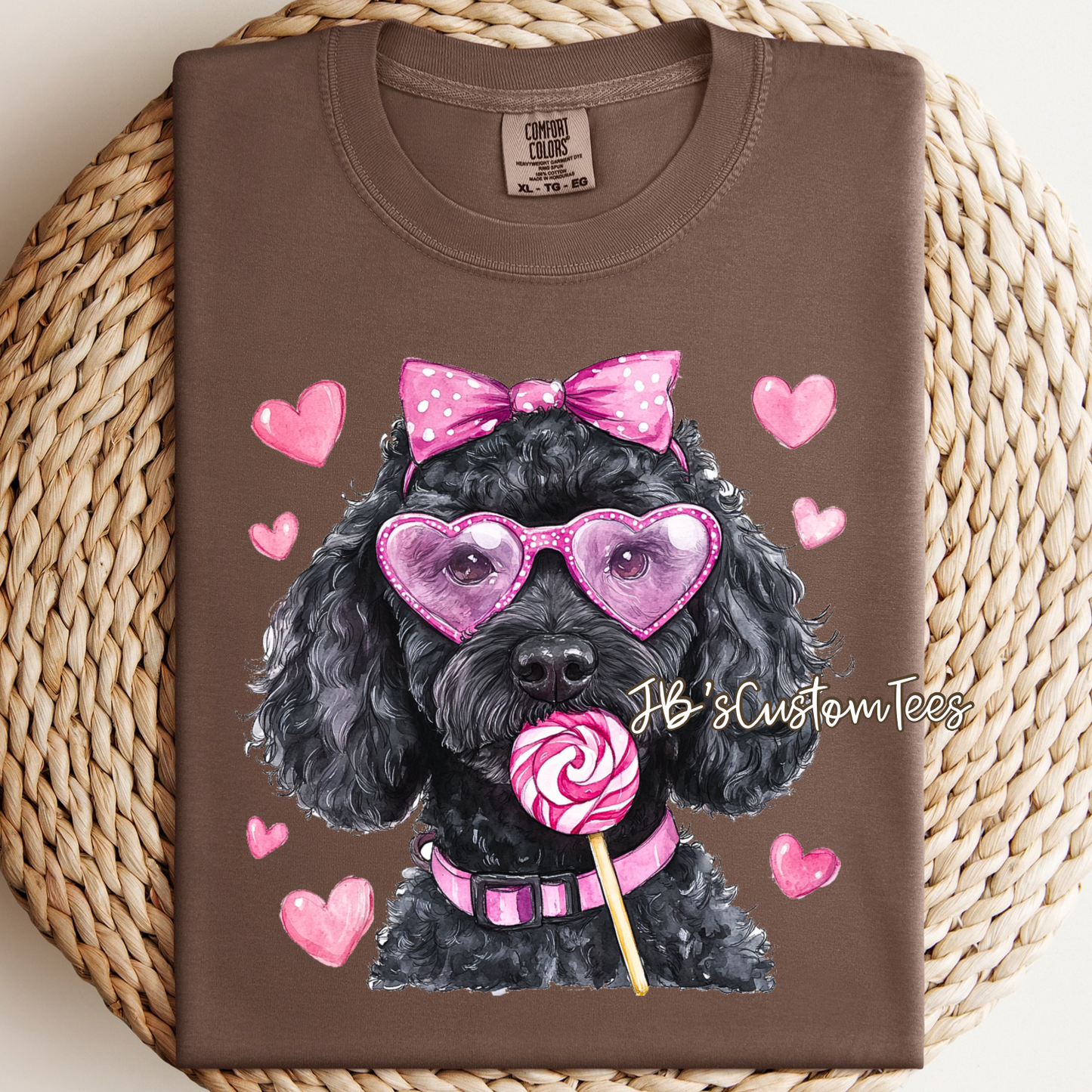 Valentine Black Doodle Comfort Colors Tee