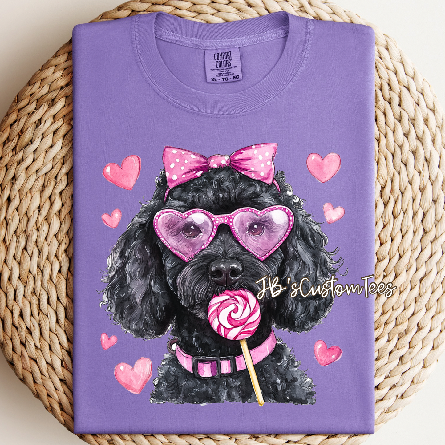 Valentine Black Doodle Comfort Colors Tee