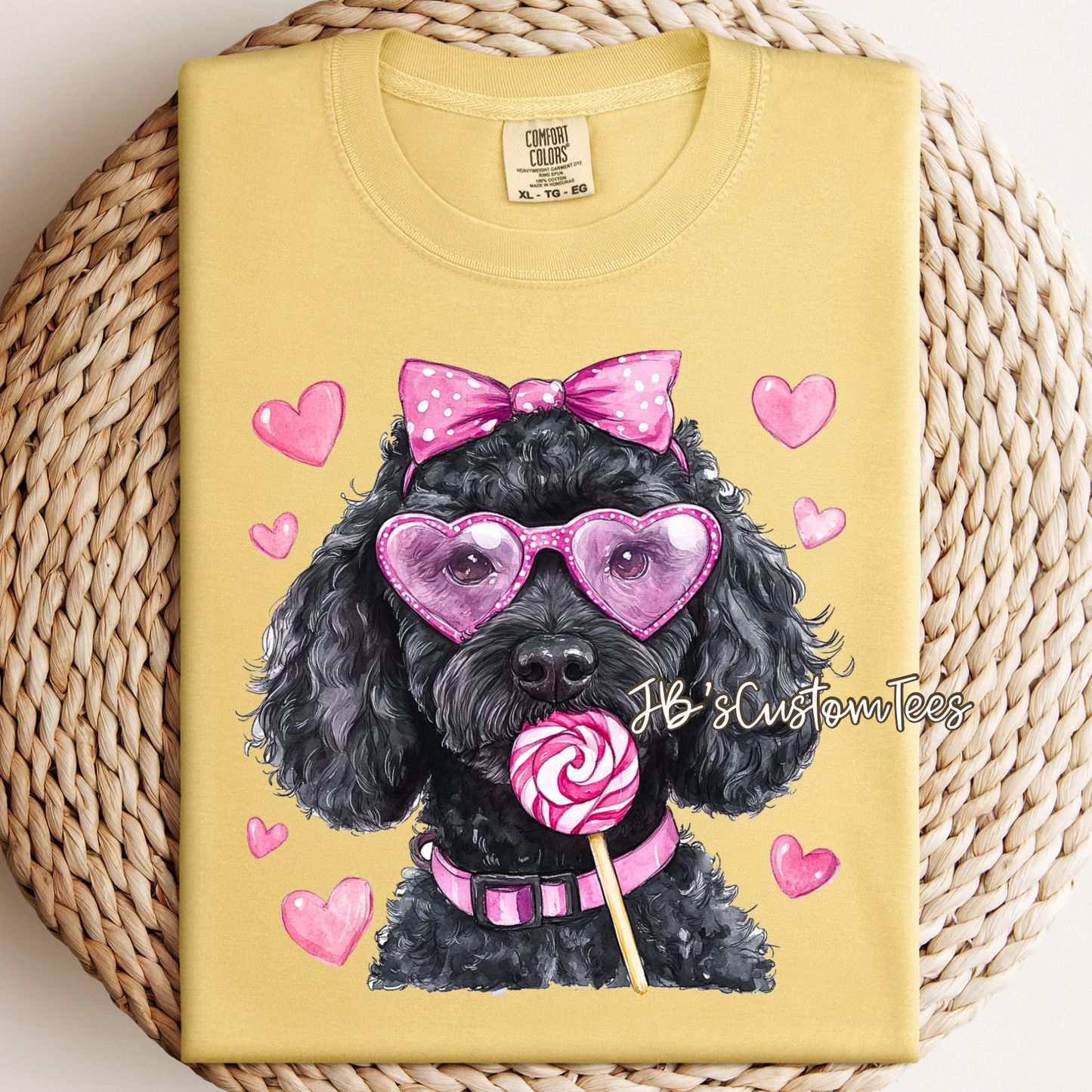 Valentine Black Doodle Comfort Colors Tee