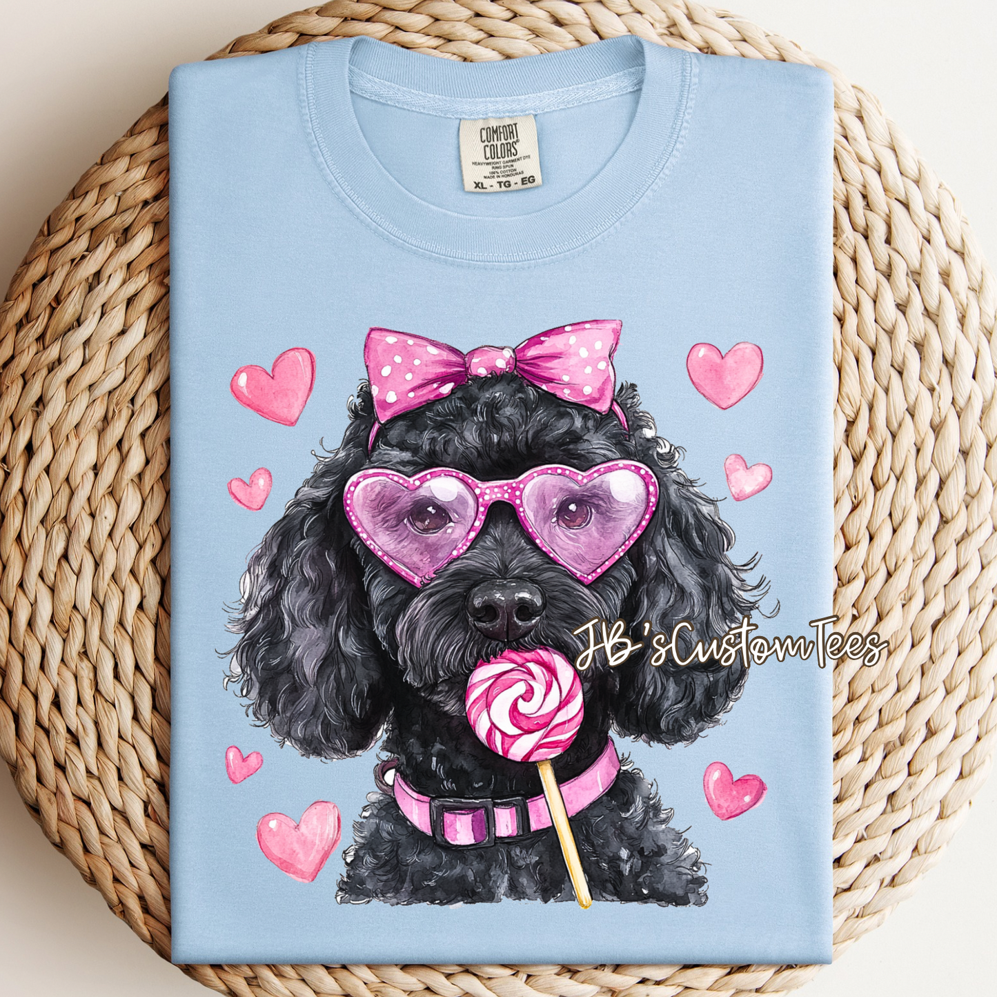 Valentine Black Doodle Comfort Colors Tee