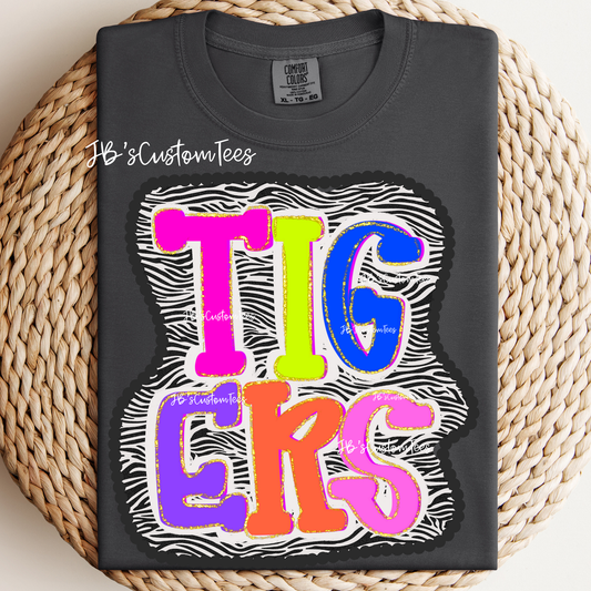 Preppy Tigers Zebra Print
