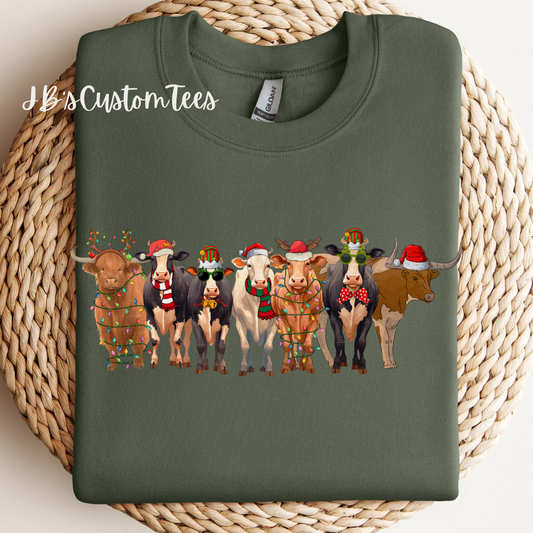 Christmas Cows & Chickens Sweatshirt