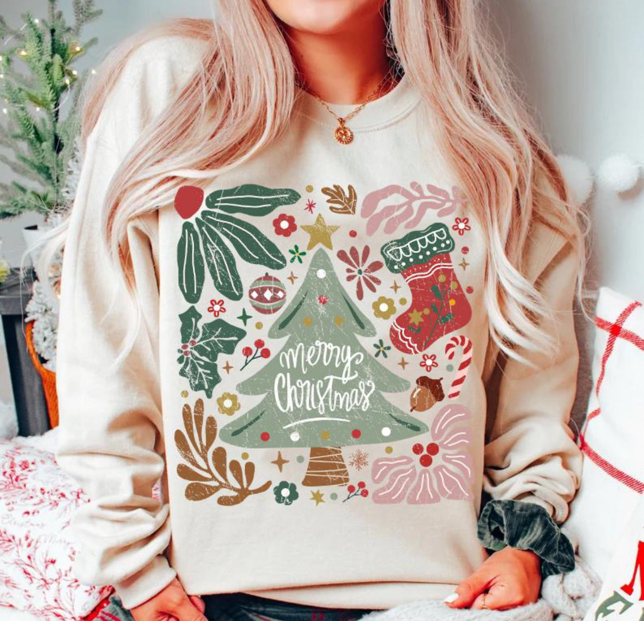 Boho Merry Christmas Sweatshirt