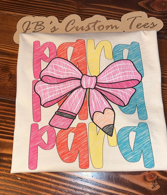 Pink Pencil Bow Para