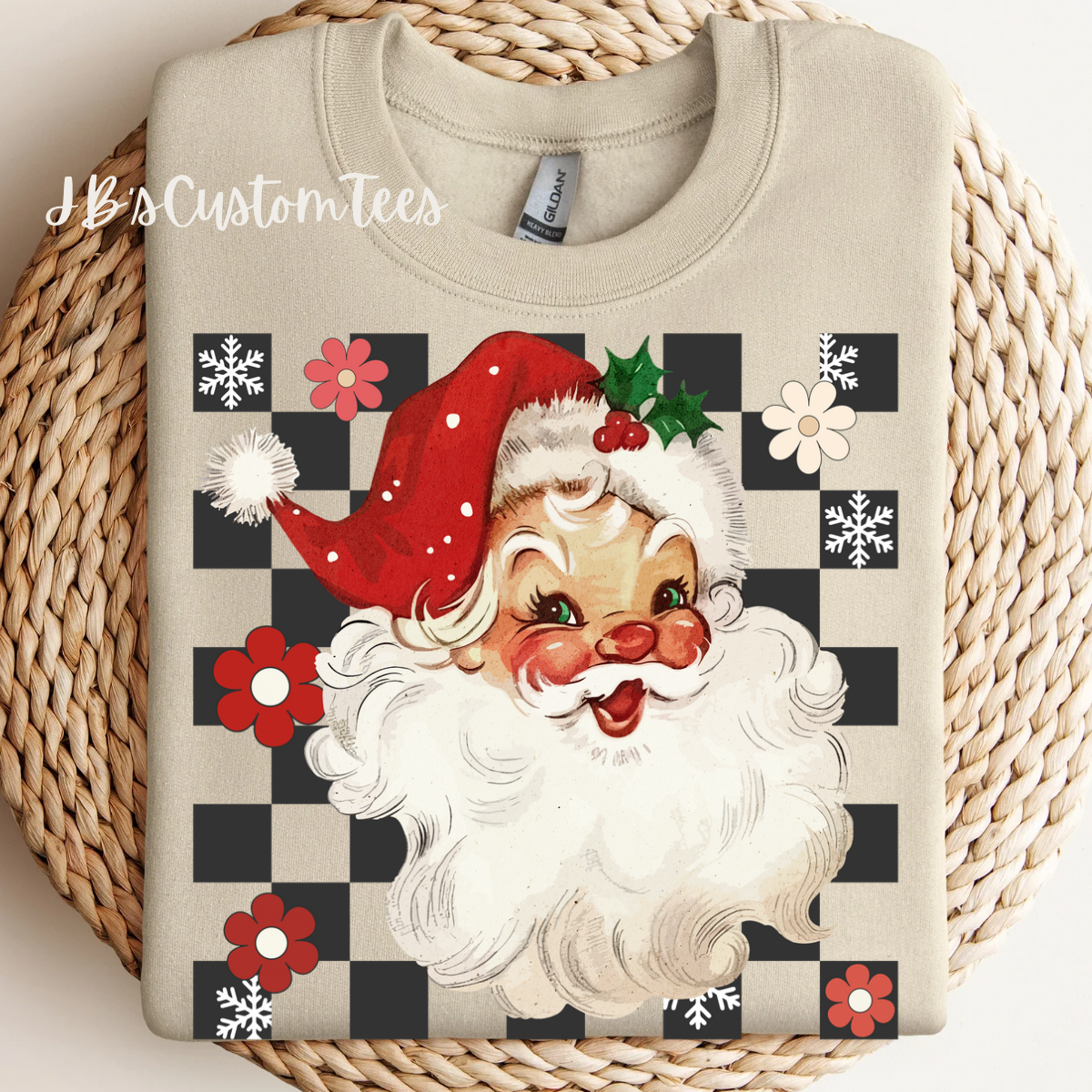 Checkered Retro Santa Sweatshirt