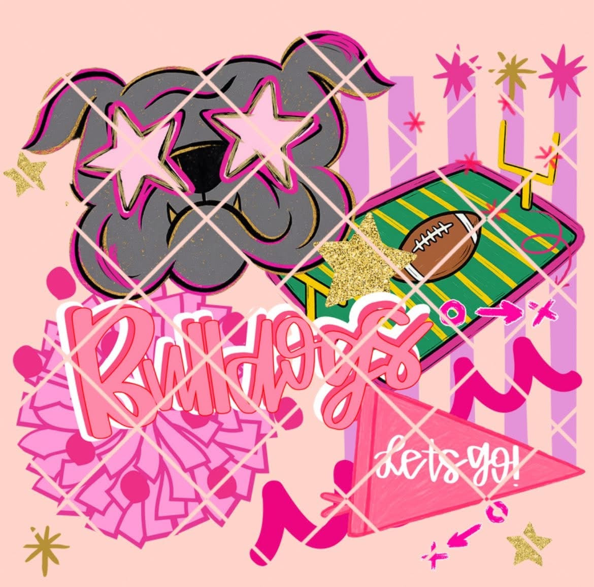 Preppy School Spirit Neon Cantaloupe CC Tee