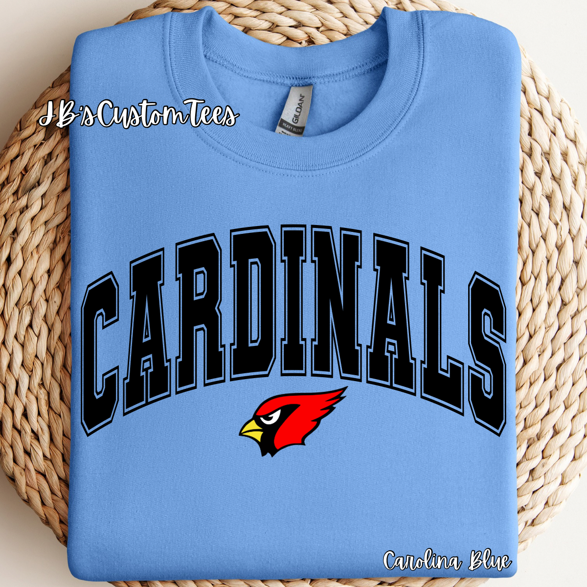 Curved Black Varsity Cardinals