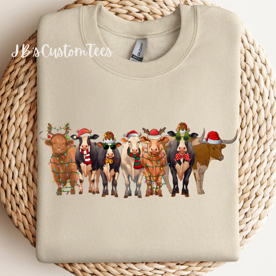 Christmas Cows & Chickens Sweatshirt