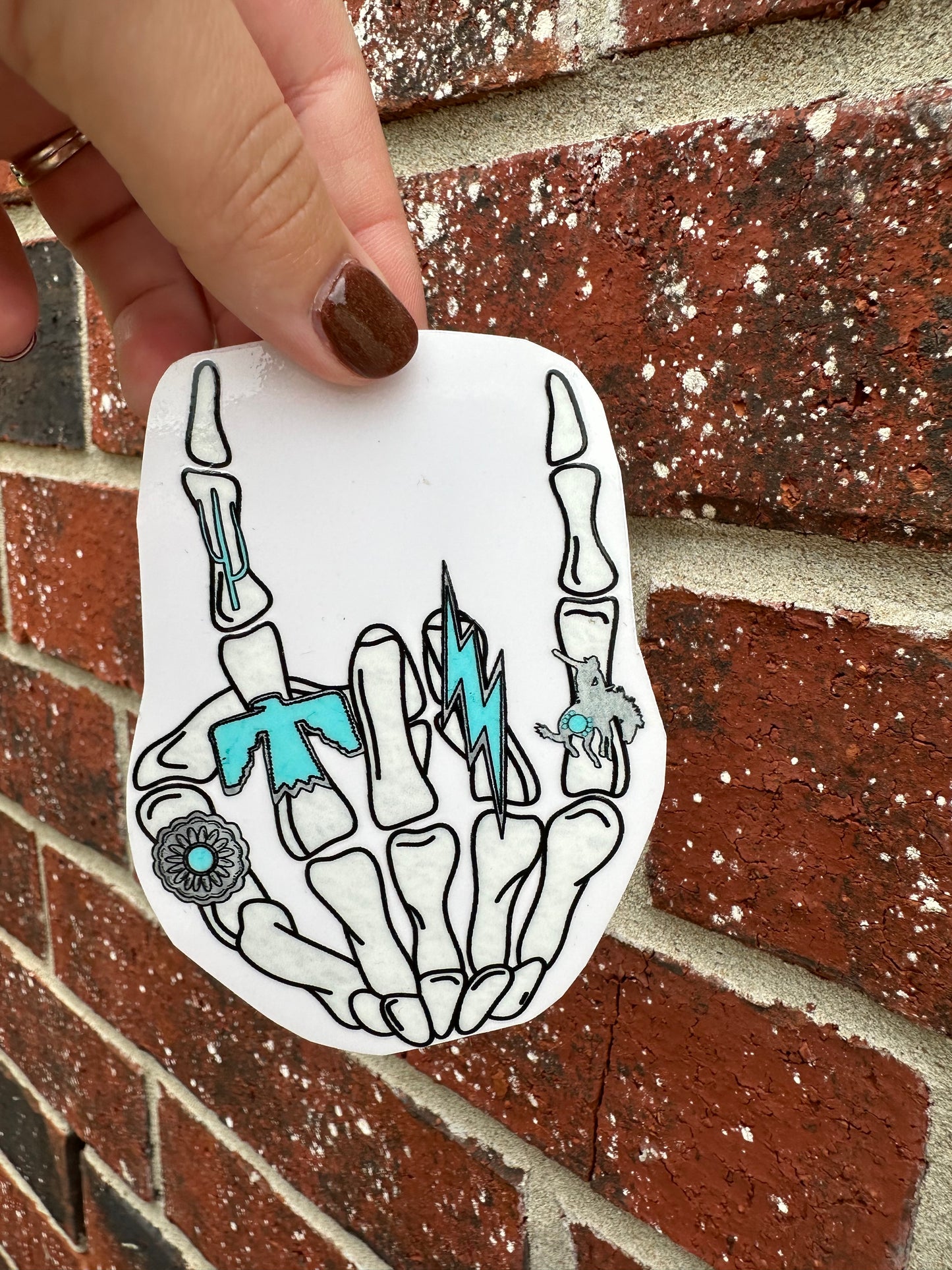 Rock Skelly Hand Decal