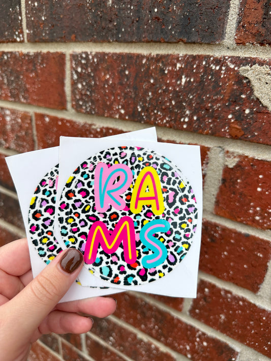 Rainbow Leopard Rams Decal