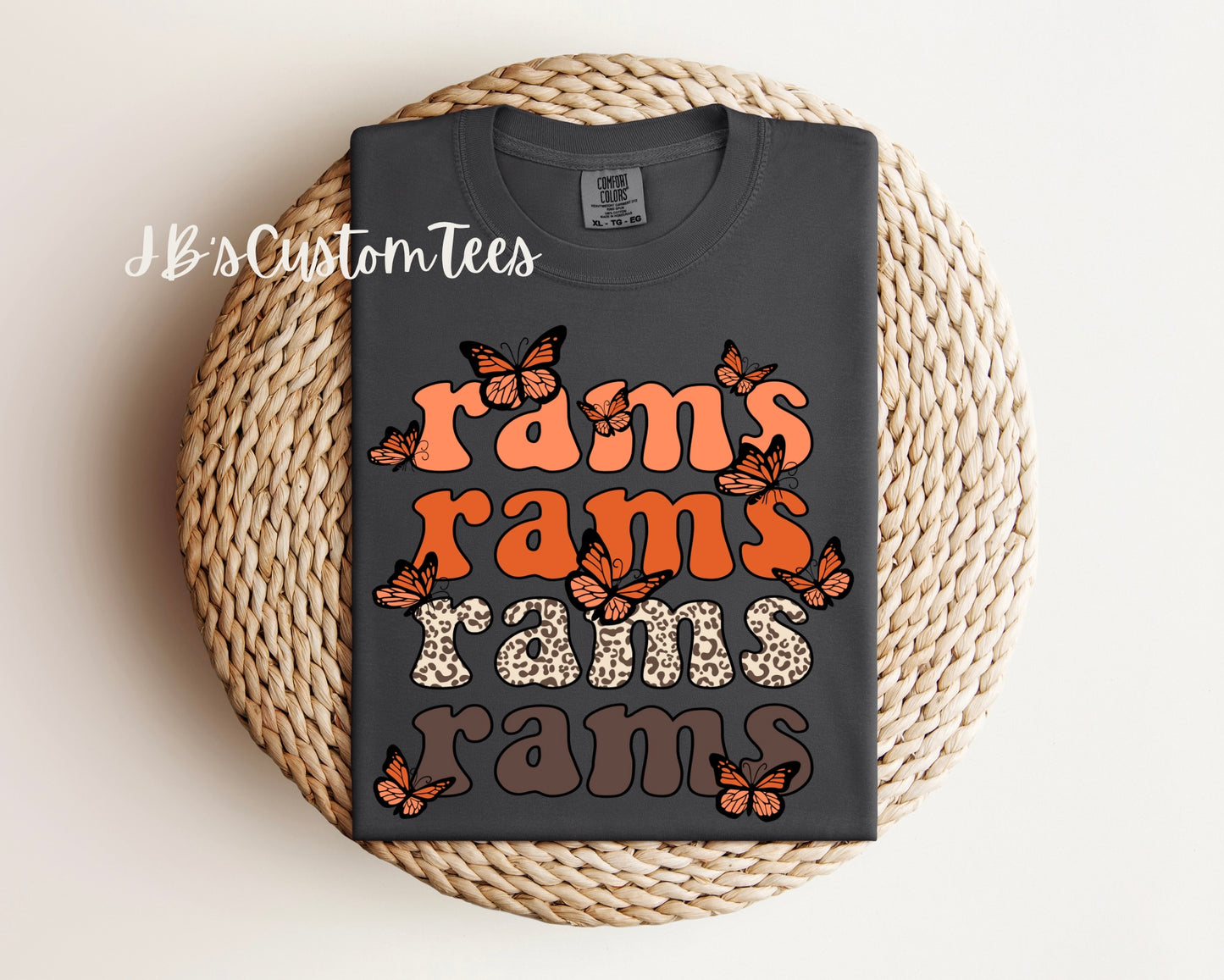 Butterfly Rams Comfort Colors Tee