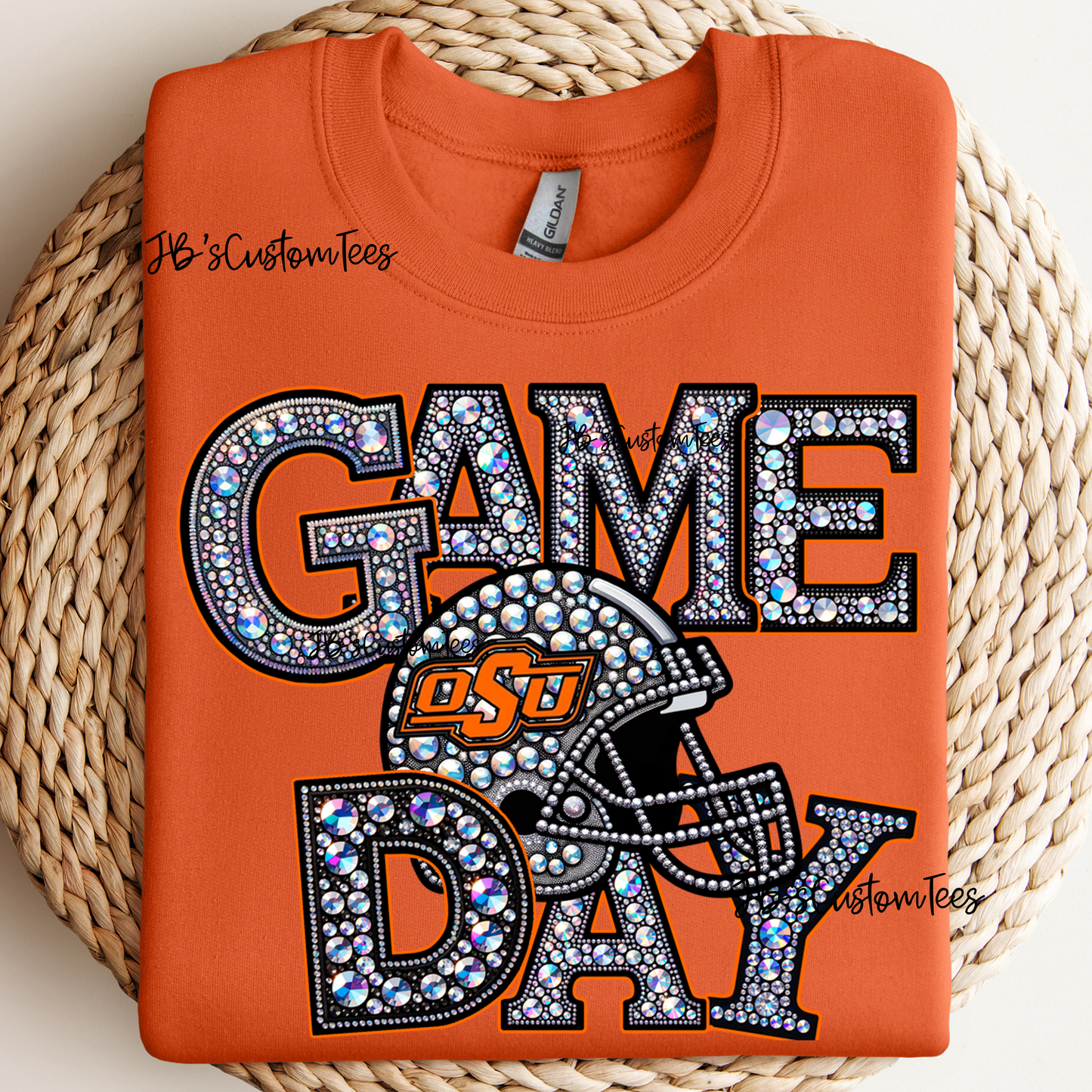 Faux Rhinestone Game Day OSU