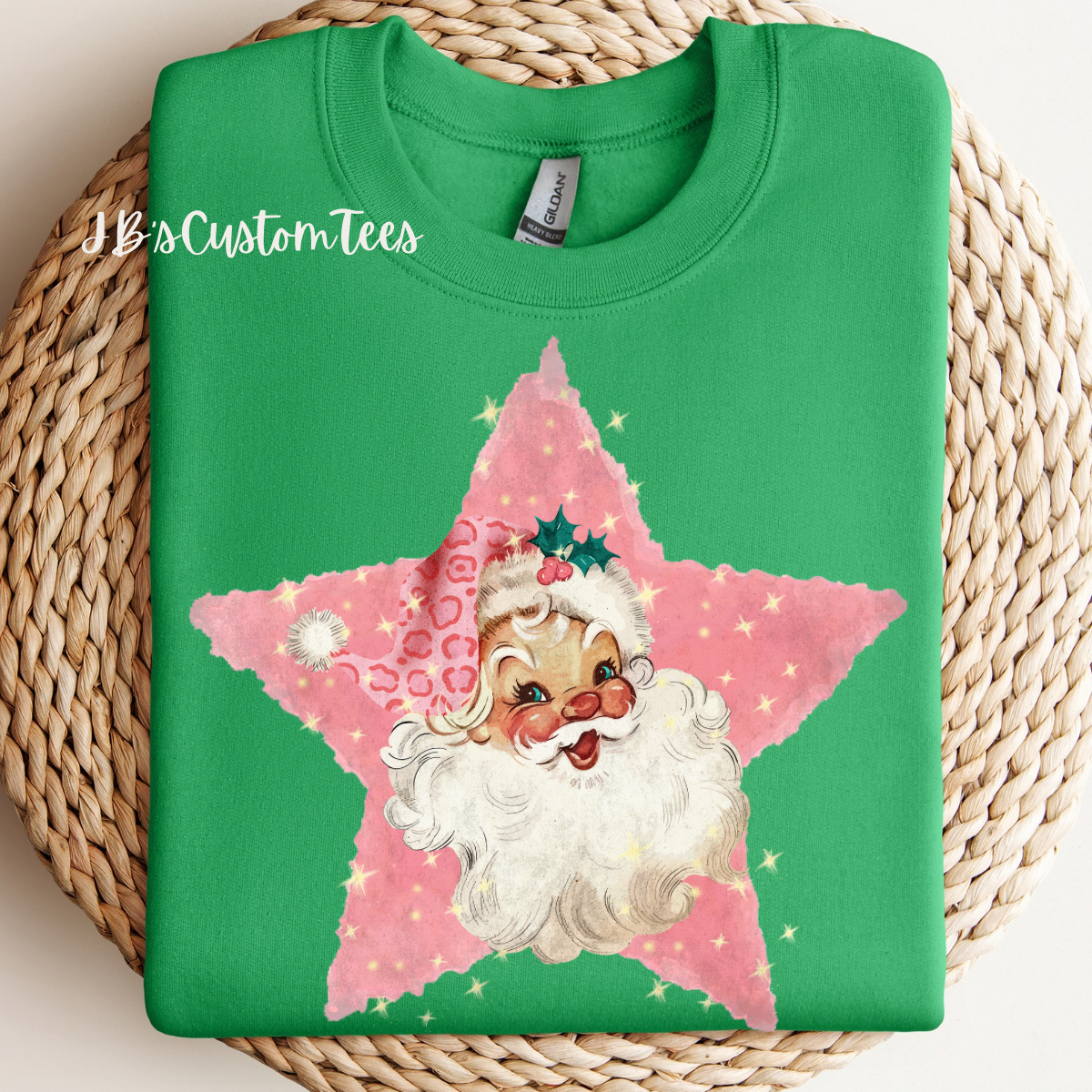 Retro Pink Santa Star Sweatshirt