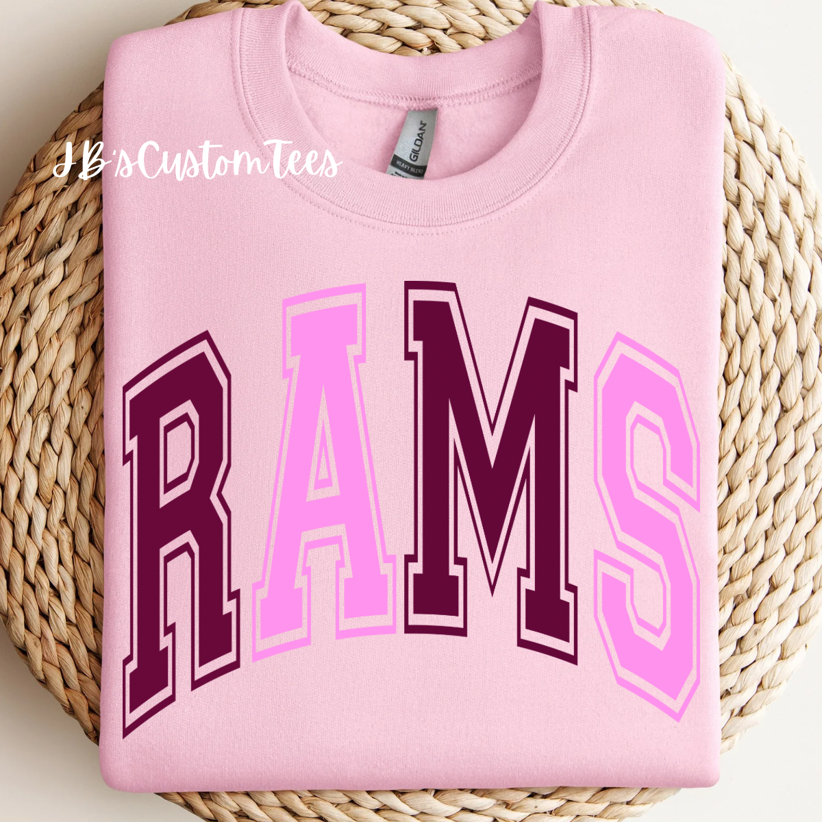 Light Pink & Berry Rams Tee/Sweatshirt