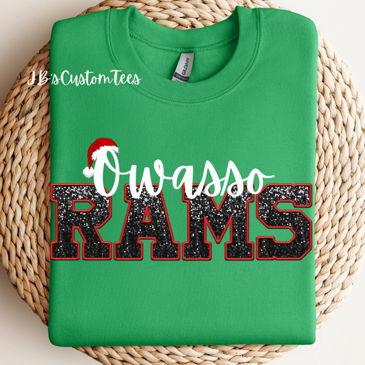 Owasso Rams Christmas Sweatshirt