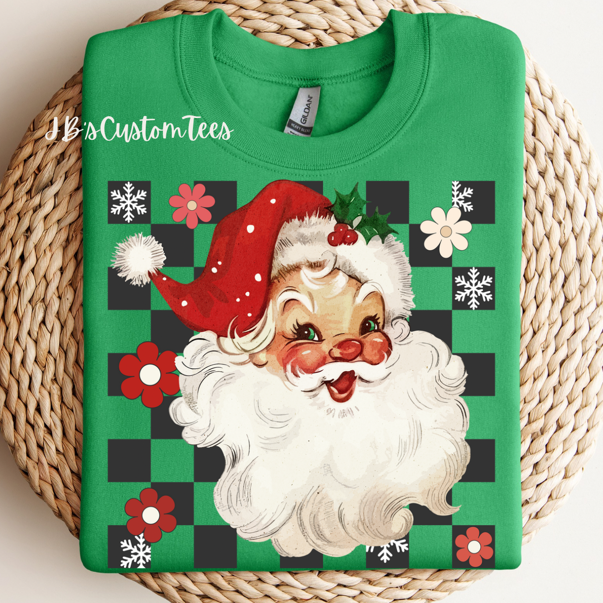 Checkered Retro Santa Sweatshirt