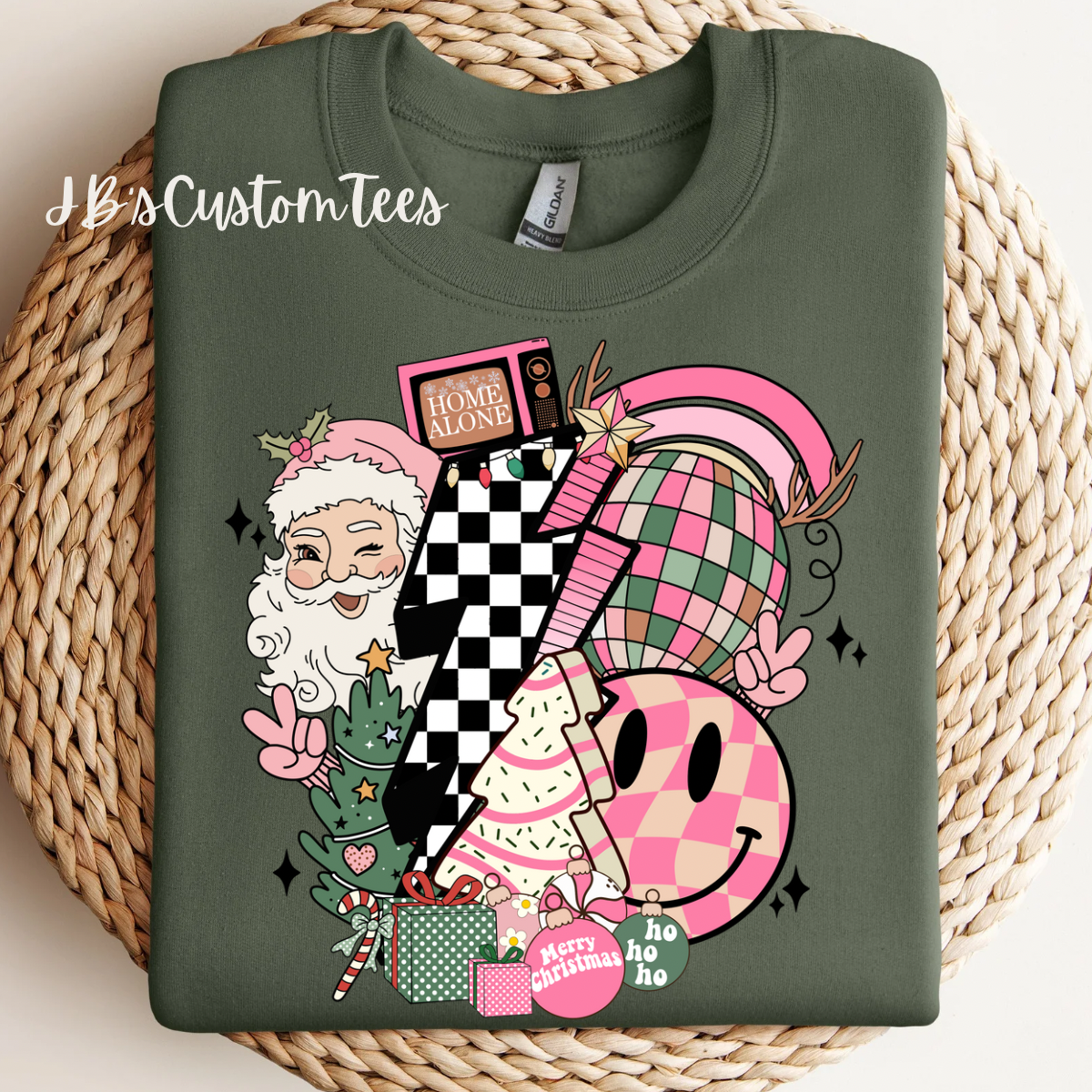 Pink Retro Christmas Sweatshirt