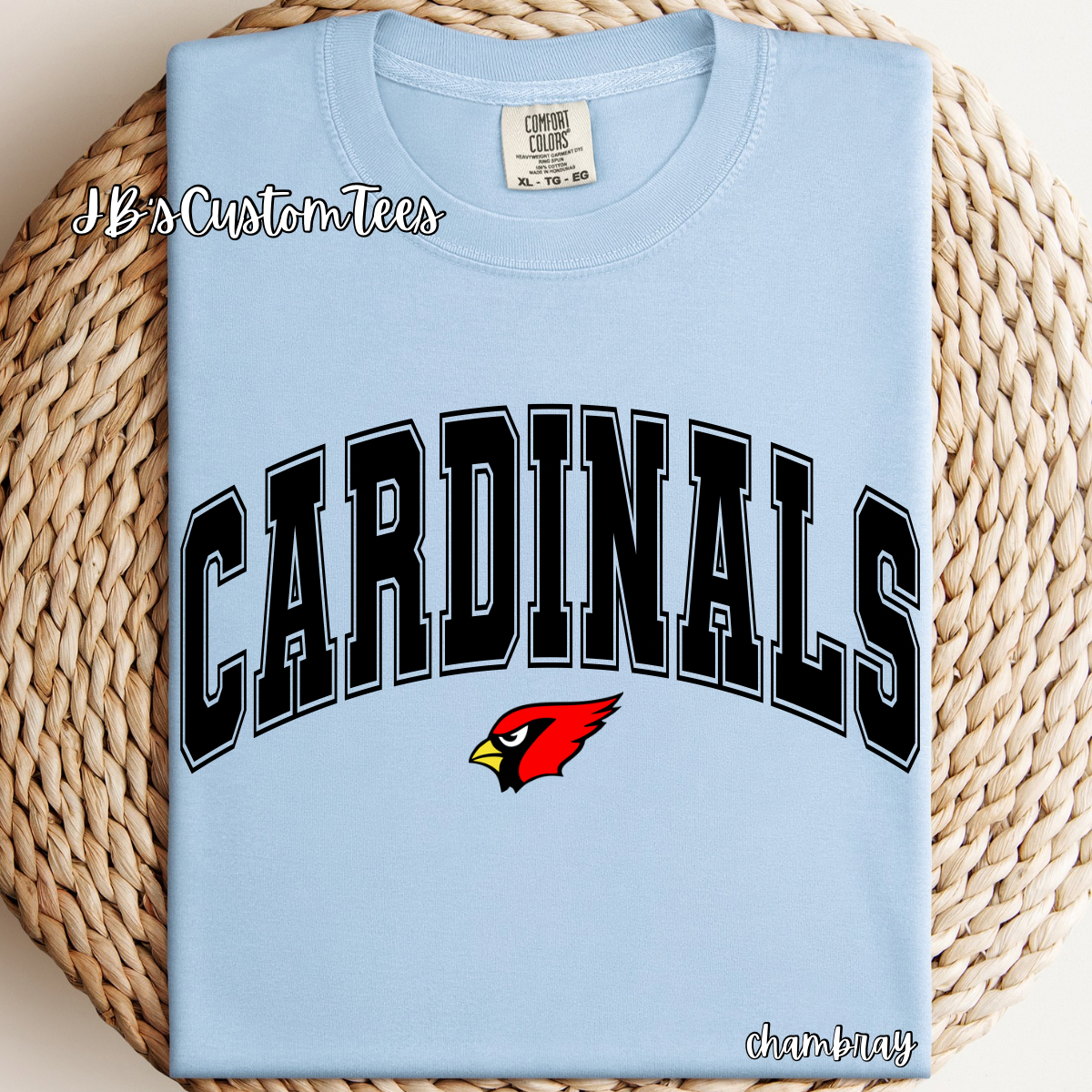 Curved Black Varsity Cardinals