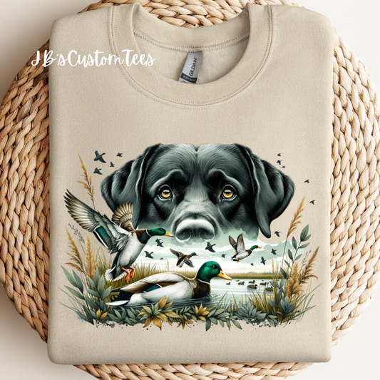 Black Lab Duck Hunting Sweatshirt