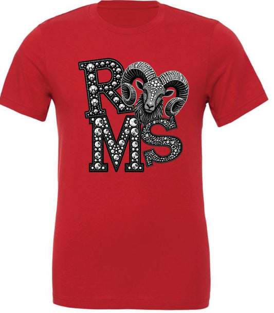 FAUX Rhinestone Rams Tee/Sweatshirt