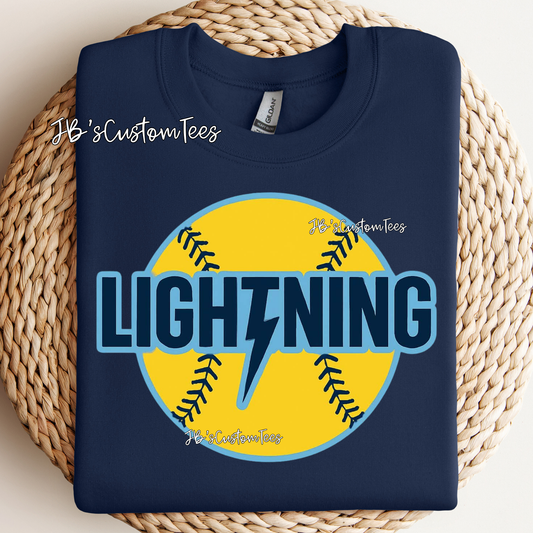 Custom Lightning Softball with Number on back
