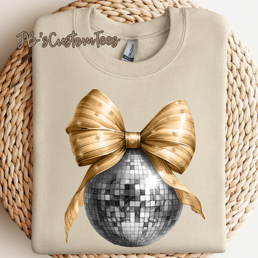 New Years Disco Bow Sweatshirt