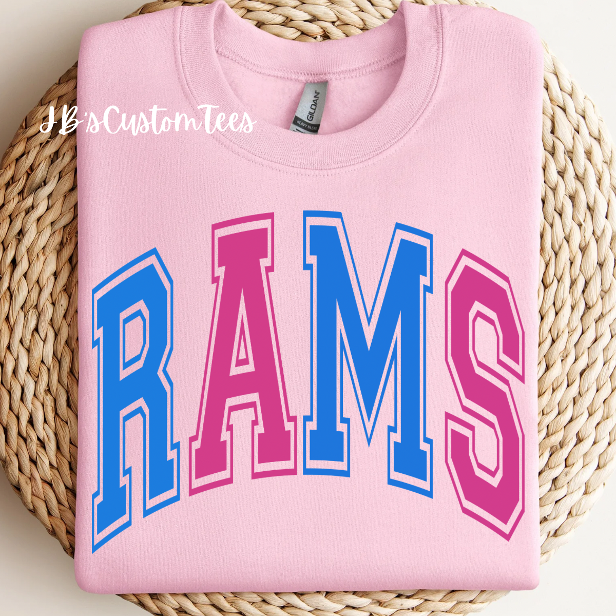 Light Pink & Blue Rams Tee/Sweatshirt