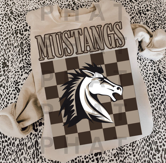 Brown Checkered Mustangs
