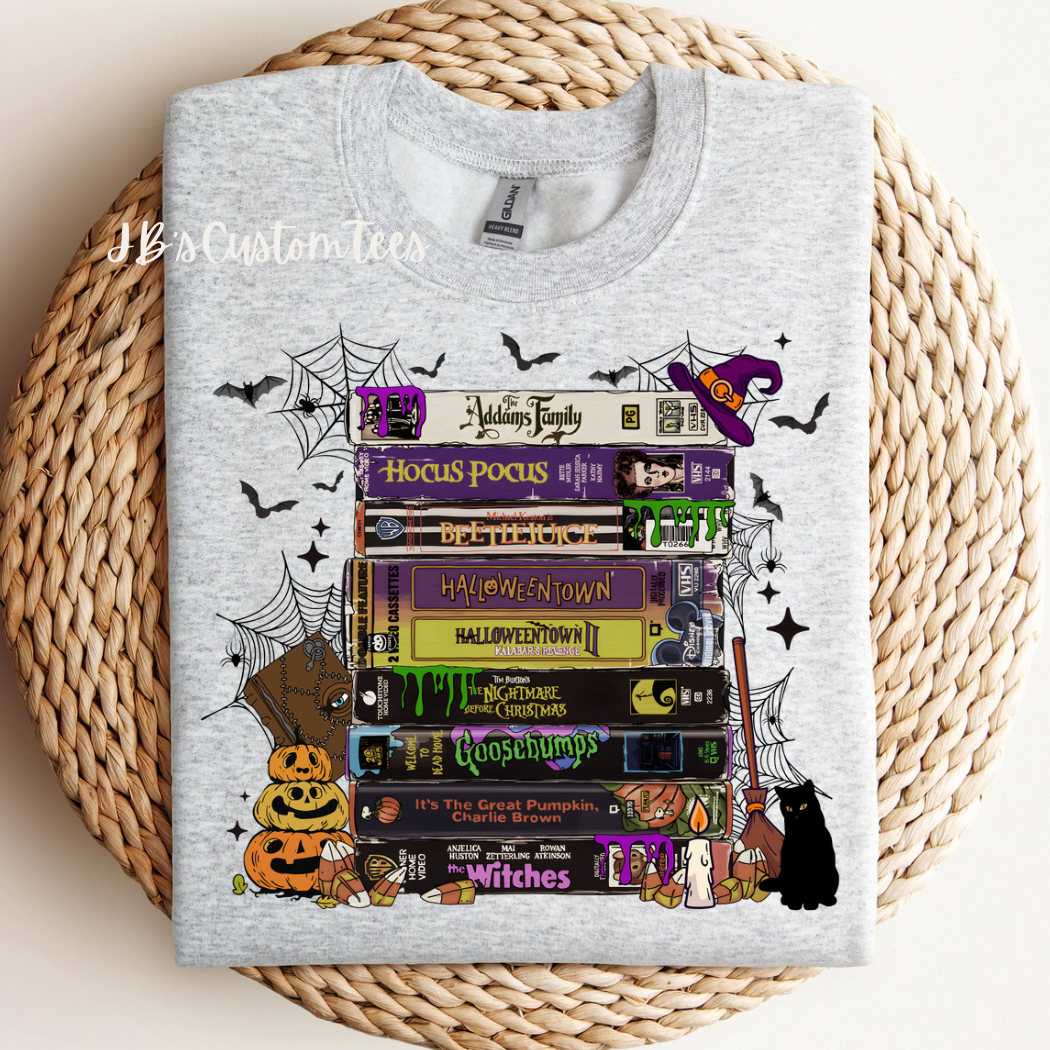 Retro Halloween VHS Tapes Sweatshirt