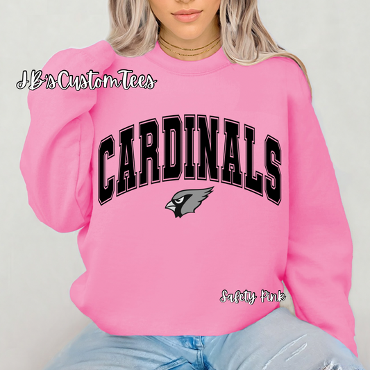 Curved Black Varsity Cardinals