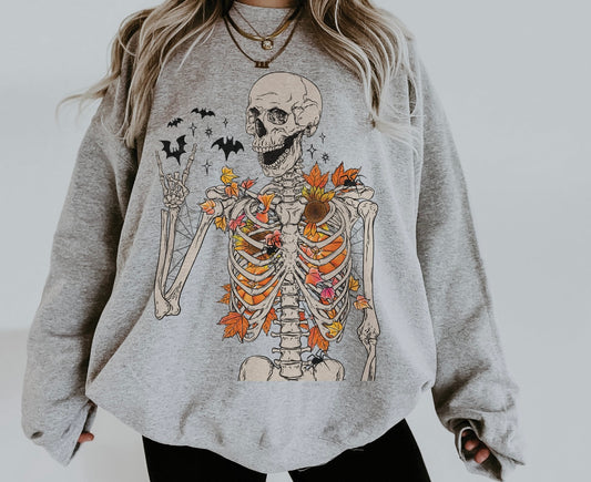 Fall Leaves Skelly Tee/Sweatshirt