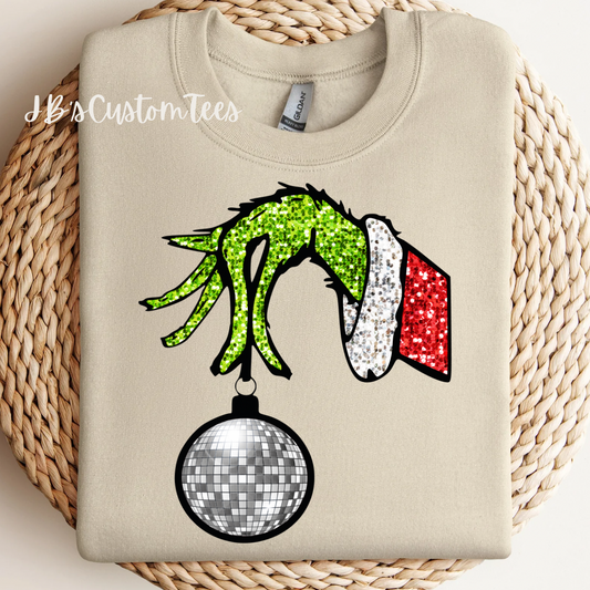 Grinch Hand Sweatshirt