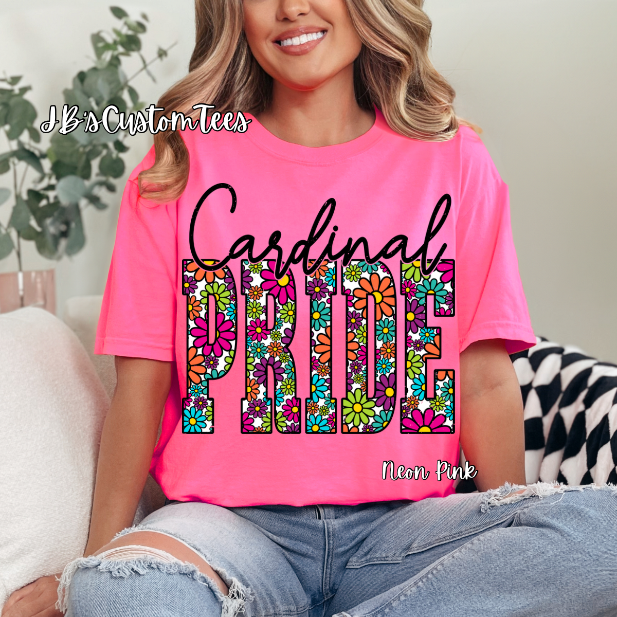 Neon Pink Cardinal Pride Comfort Color Tees