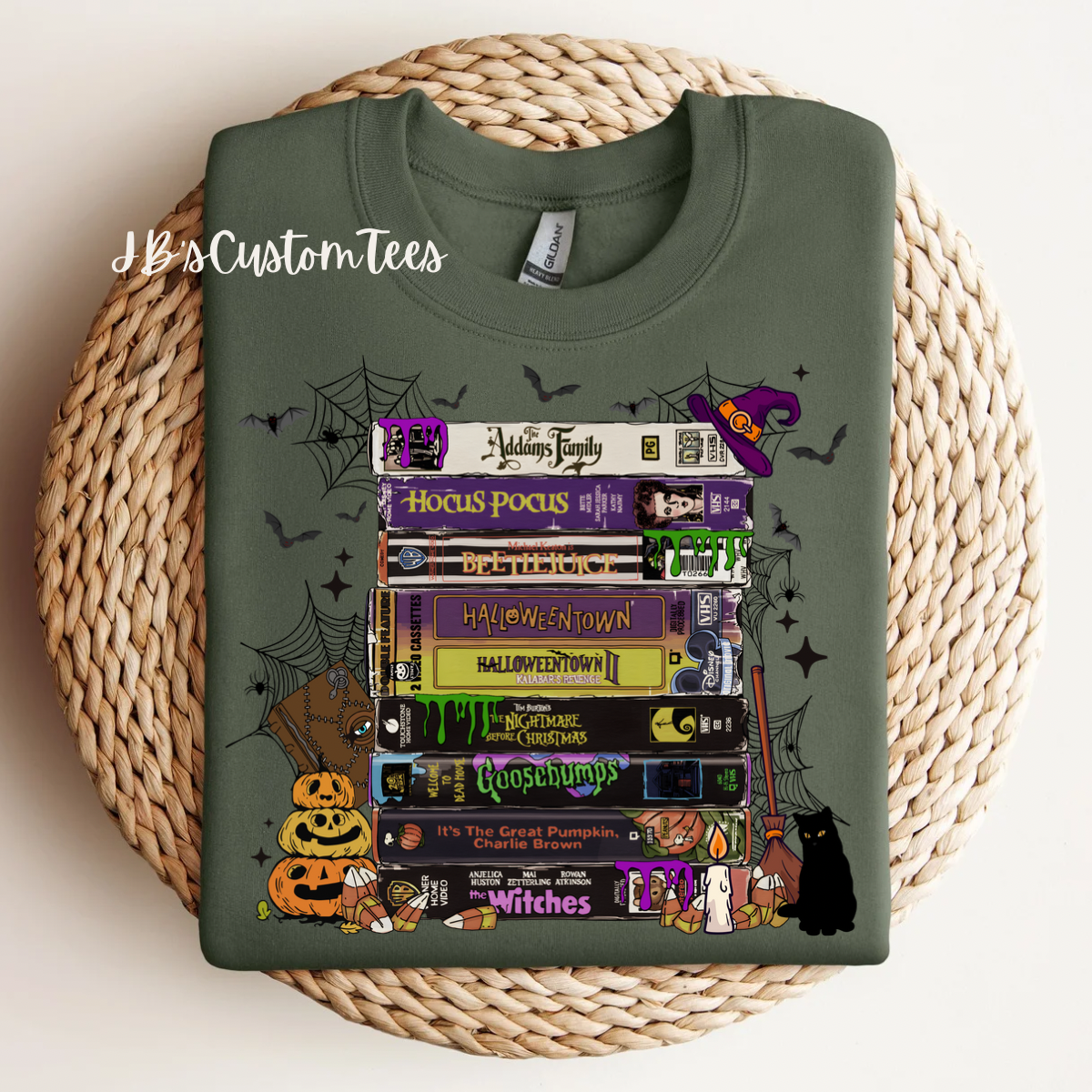 Retro Halloween VHS Tapes Sweatshirt