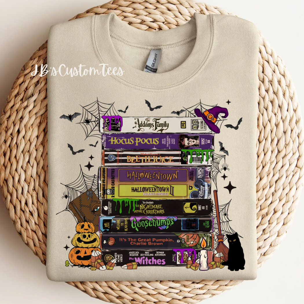 Retro Halloween VHS Tapes Sweatshirt