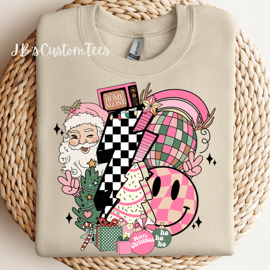 Pink Retro Christmas Sweatshirt