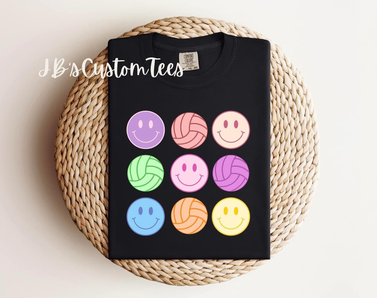 Volleyball Smiley Comfort Colors Tee