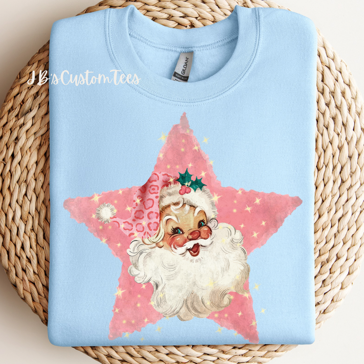 Retro Pink Santa Star Sweatshirt